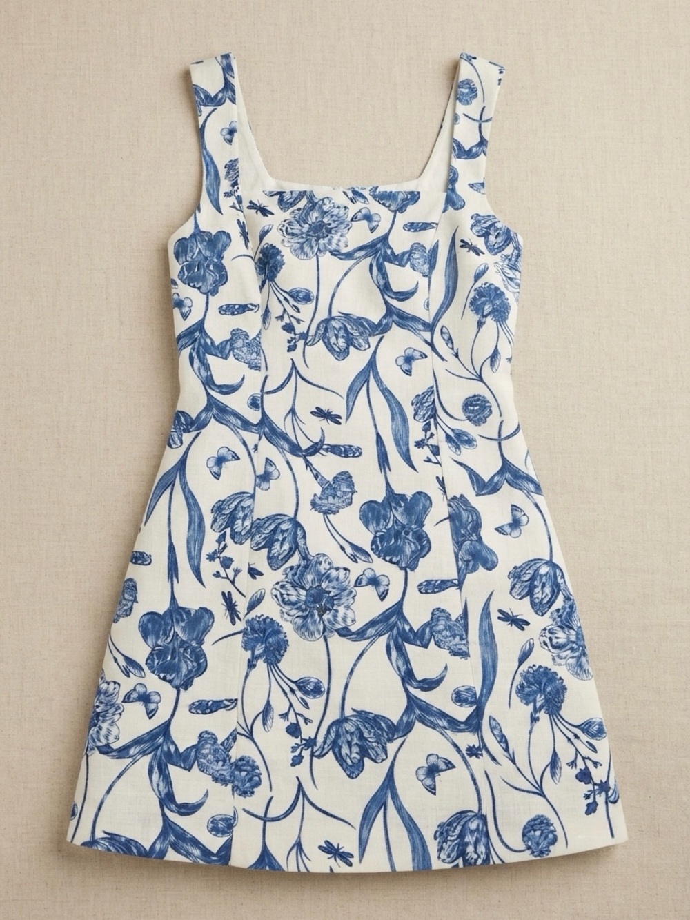 NEW Blue Floral Dress with Bow at back - Picture 3 of 4